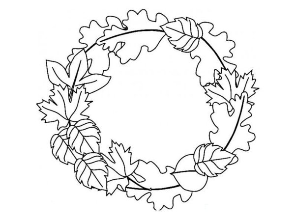 Венок раскраска для детей