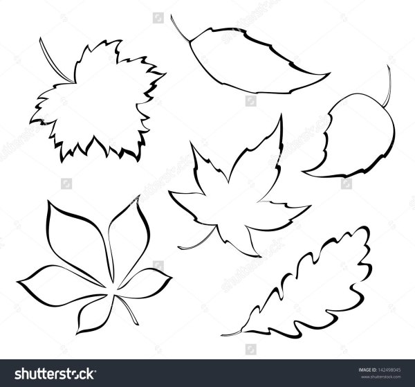 Силуэт листочков для вырезания