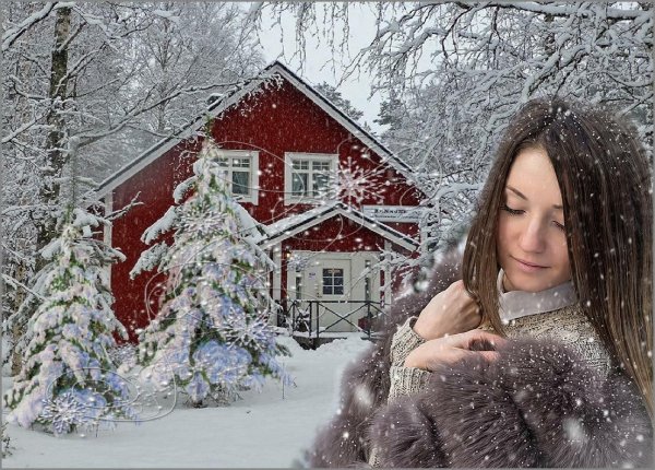 Окно запорошенное снегом