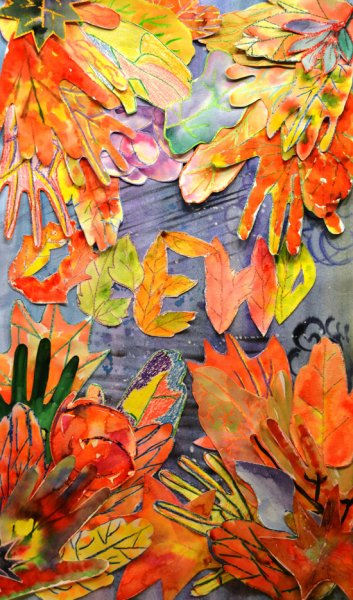 Рисование пальцами осень