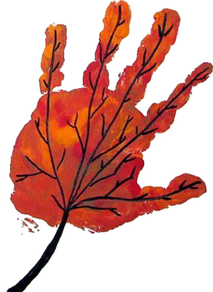 Рисование ладошками осень