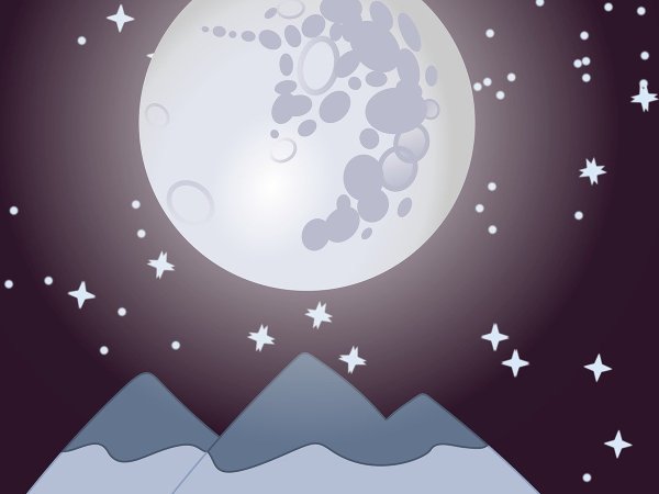 Нарисовать луну