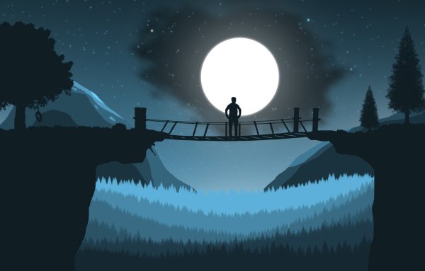 2d пейзаж Луна