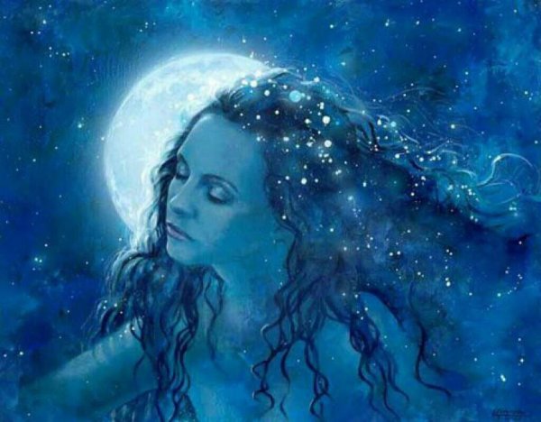 Образы Луны с девушками