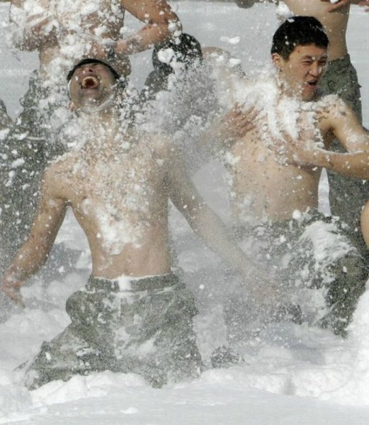 Обтирание снегом