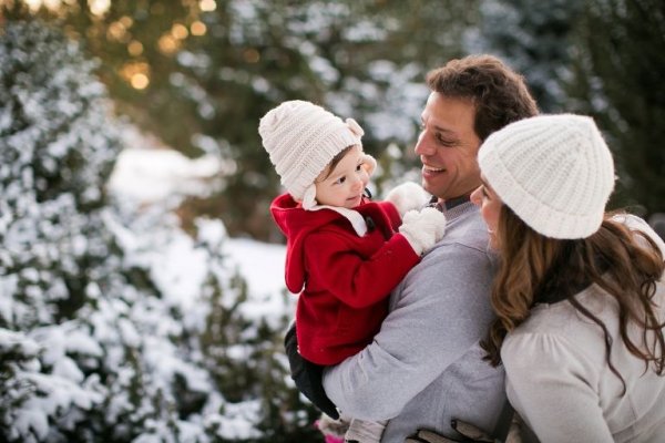 Фотосессия зима семья