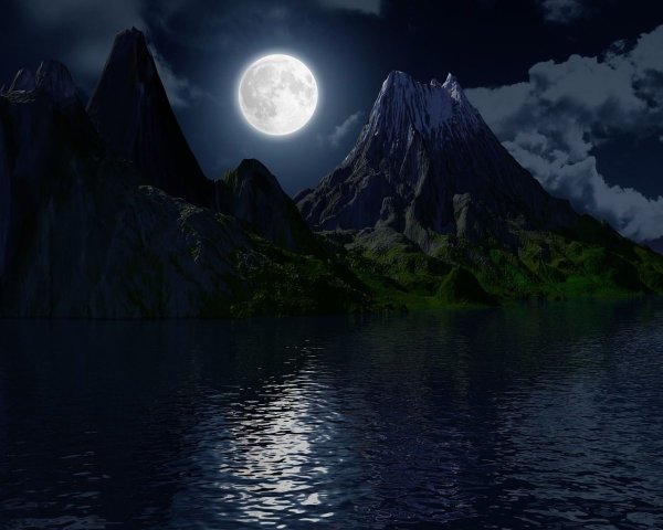 Ночь Луна горы