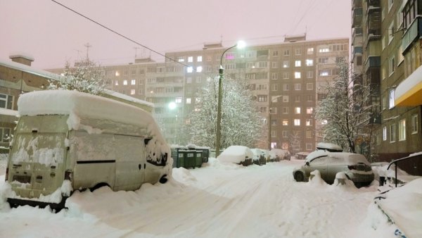Снегопад в Мурманской области