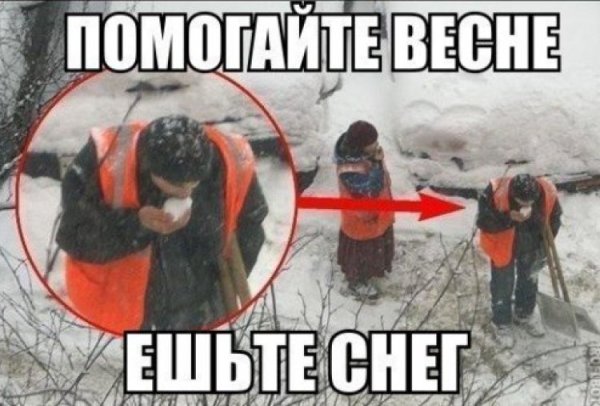 Помогай весне ешь снег