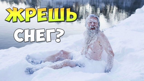 Ест снег прикол