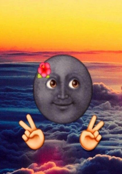 Смайлик черная Луна