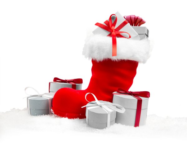 Красное и белое новогодние подарки