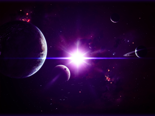 Звездное небо с планетами