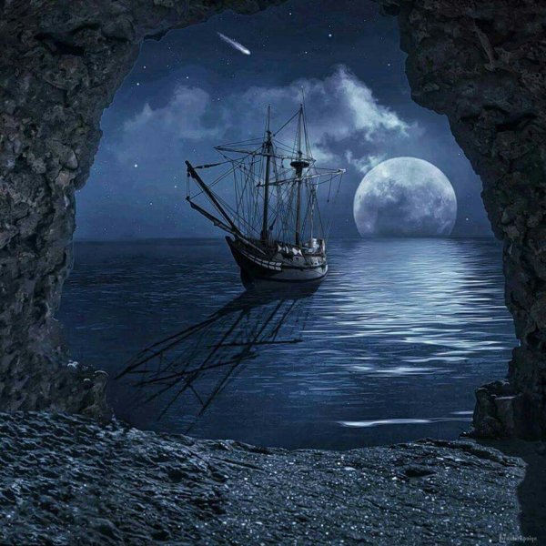 Фэнтези ночь море