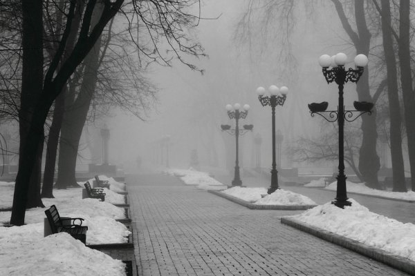 Туман зимой в городе