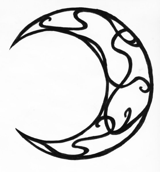 Полумесяц тату эскиз