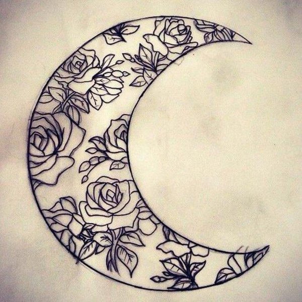 Тату Луна эскизы