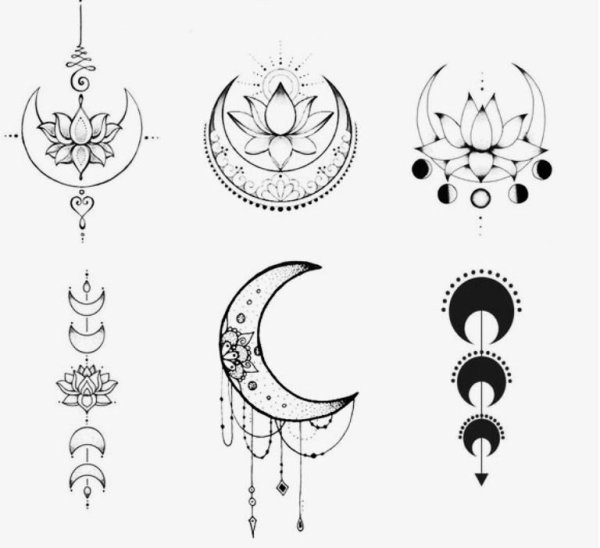 Лунница с лотосом эскиз