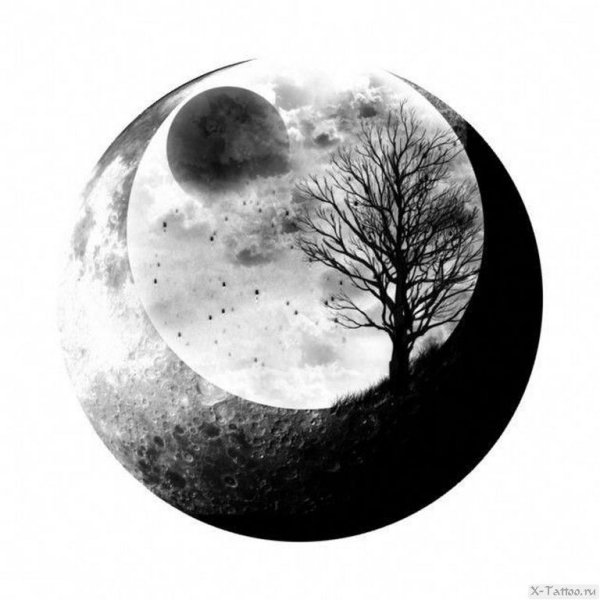Тату Луна эскизы