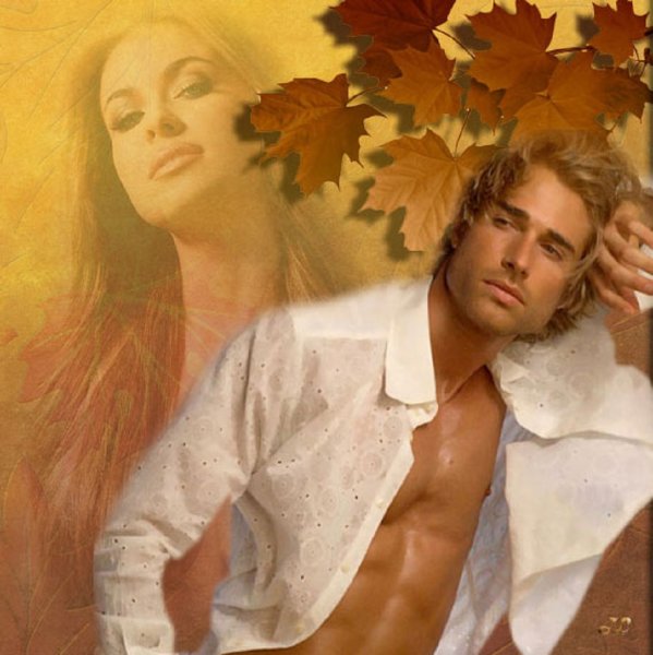 Мужчина и женщина осенью