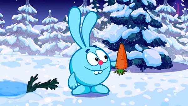 Крош из смешариков зимой