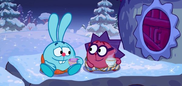 Смешарики Крош и Ежик зимой