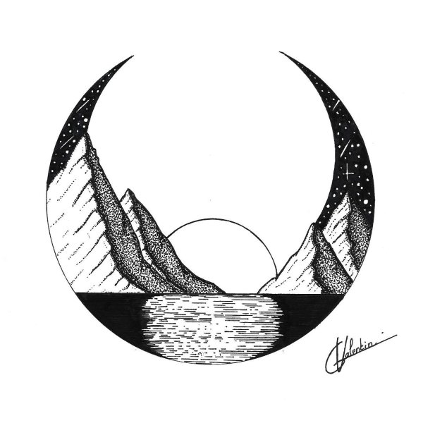 Тату Луна эскизы