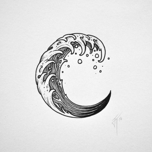 Тату Луна эскизы