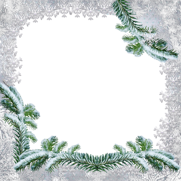 Зимние рамочки на прозрачном фоне
