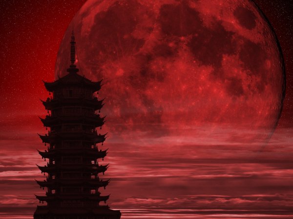 Красное крававое Луна Наруто