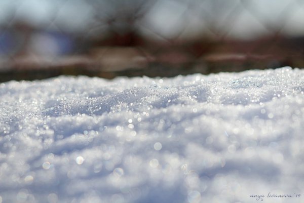 Снег искрится на солнце