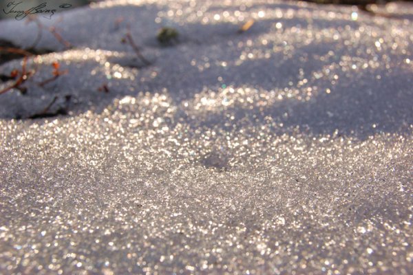 Снег искрится на солнце