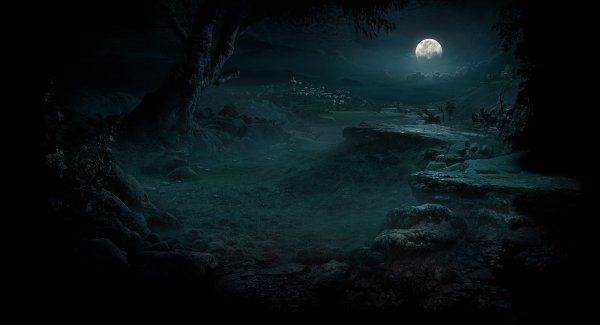 Мрачный лунный пейзаж
