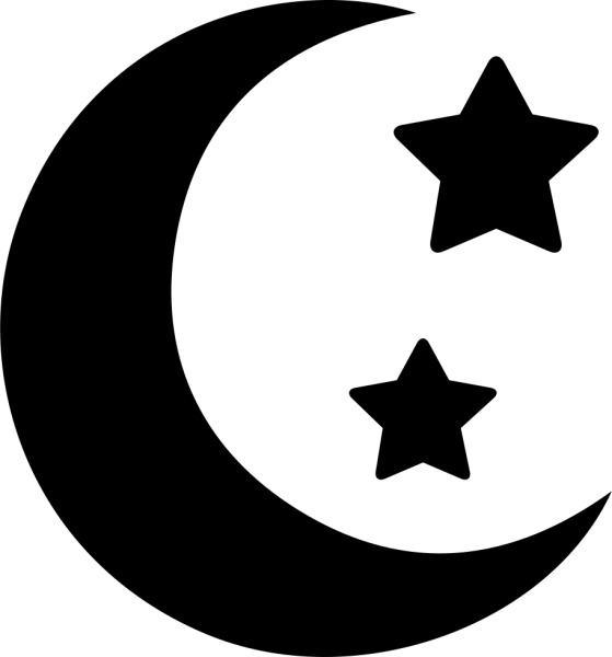 Силуэт Луны и звезд