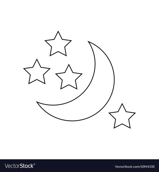 Трафарет месяц и звезды