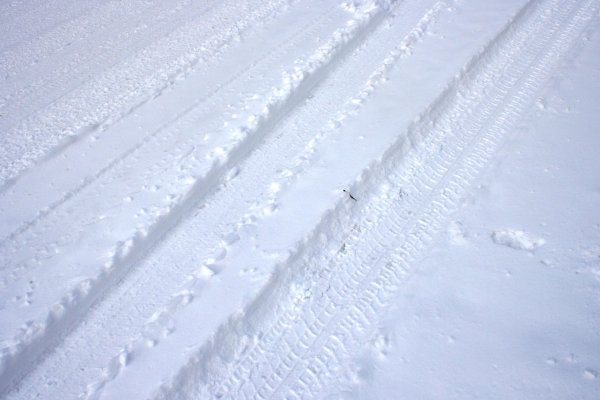 Снежная дорога вид сверху