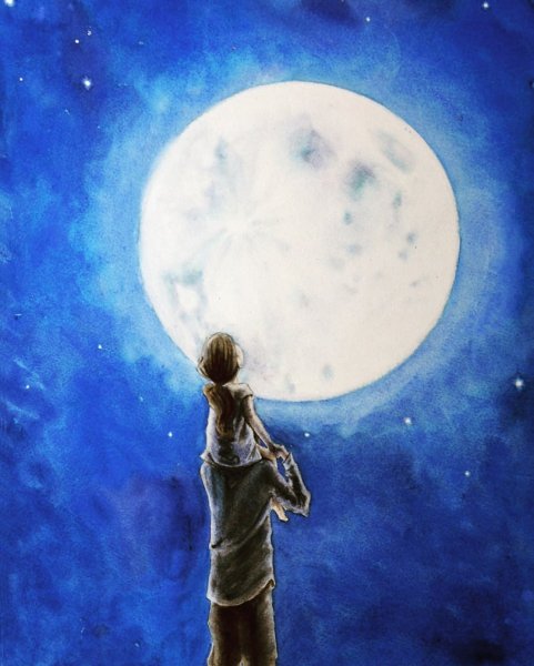 Человек на Луне арт