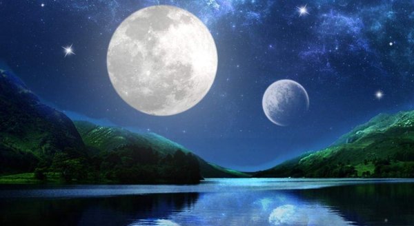 Пейзаж с луной