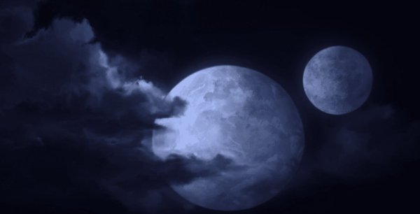 Космос две Луны