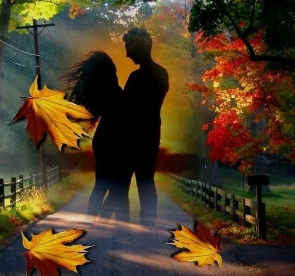 Осень двое влюбленных