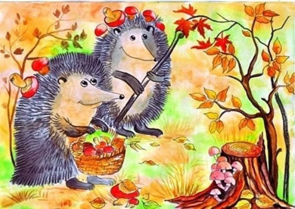 Сказочный осенний Ежик