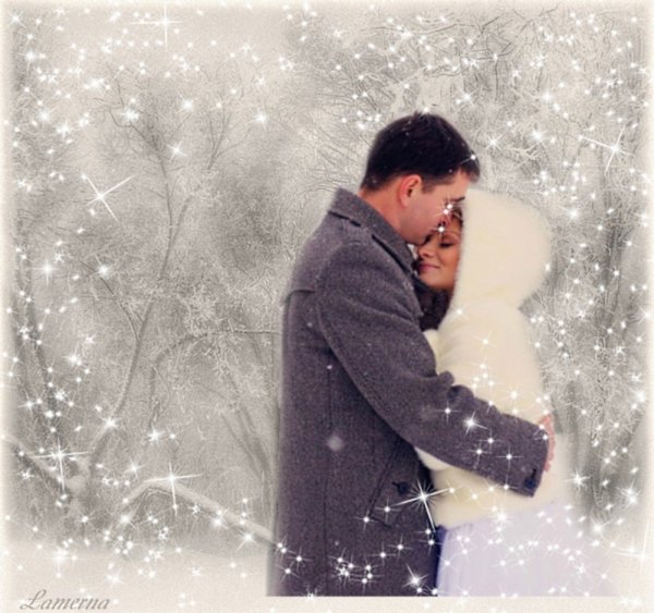 Влюбленные под Снегопадом