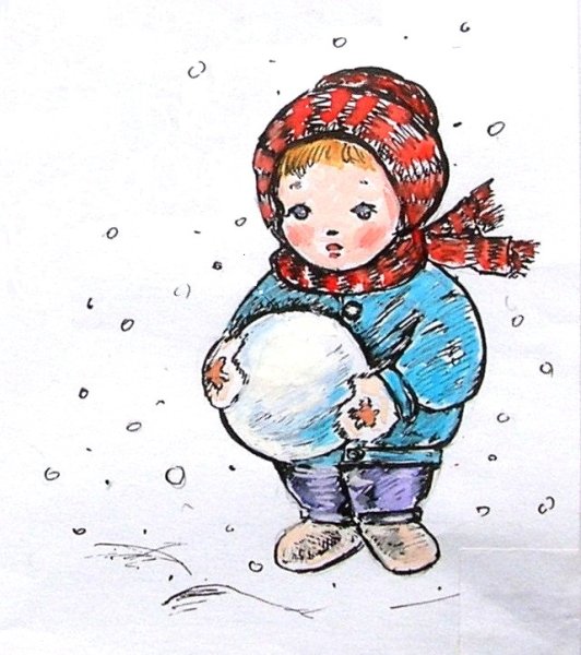 Про снежный Колобок иллюстрации