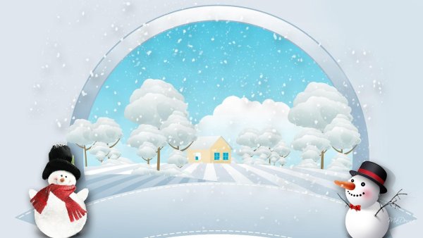 Снеговик фон