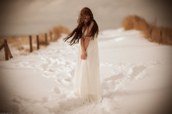 Фотосессия на белом снегу