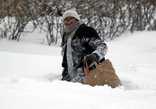 Идет по снегу