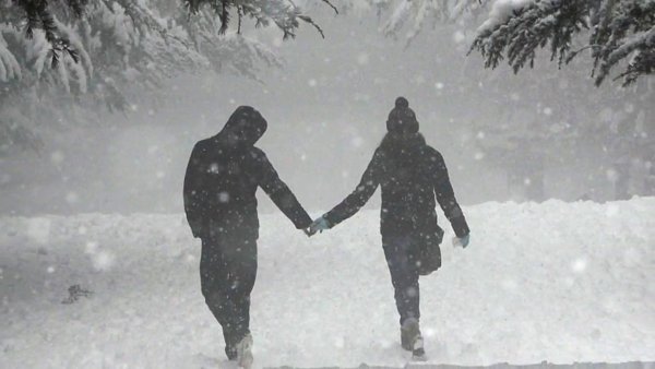 Пара под Снегопадом