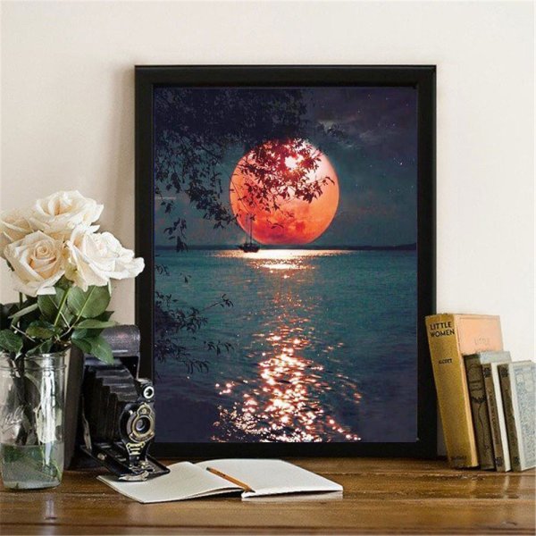 Картина алмазами Луна