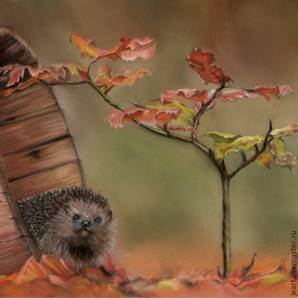 Осенний забавный Ежик