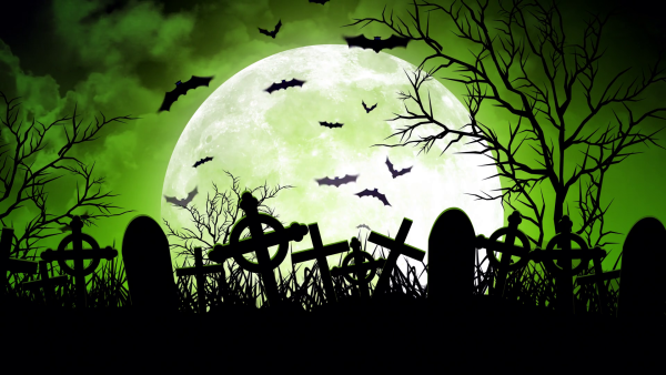 Кладбище ночное мультяшное
